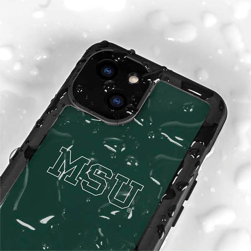 Michigan State University MSU Letters iPhone 15 Waterproof Case